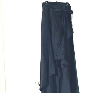 Andrea Papelli navy satin ball high/low ball skirt with bow waist. New!